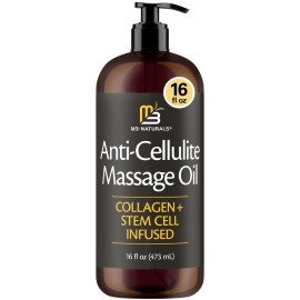 Firming Body Massage Oil with Collagen & Stem Cell - Helps Smooth The Appearance of Cellulite & Improve Skin Texture - Refreshing Aromatherapy Body Oil for Legs & Full Body - 16 Fl Oz