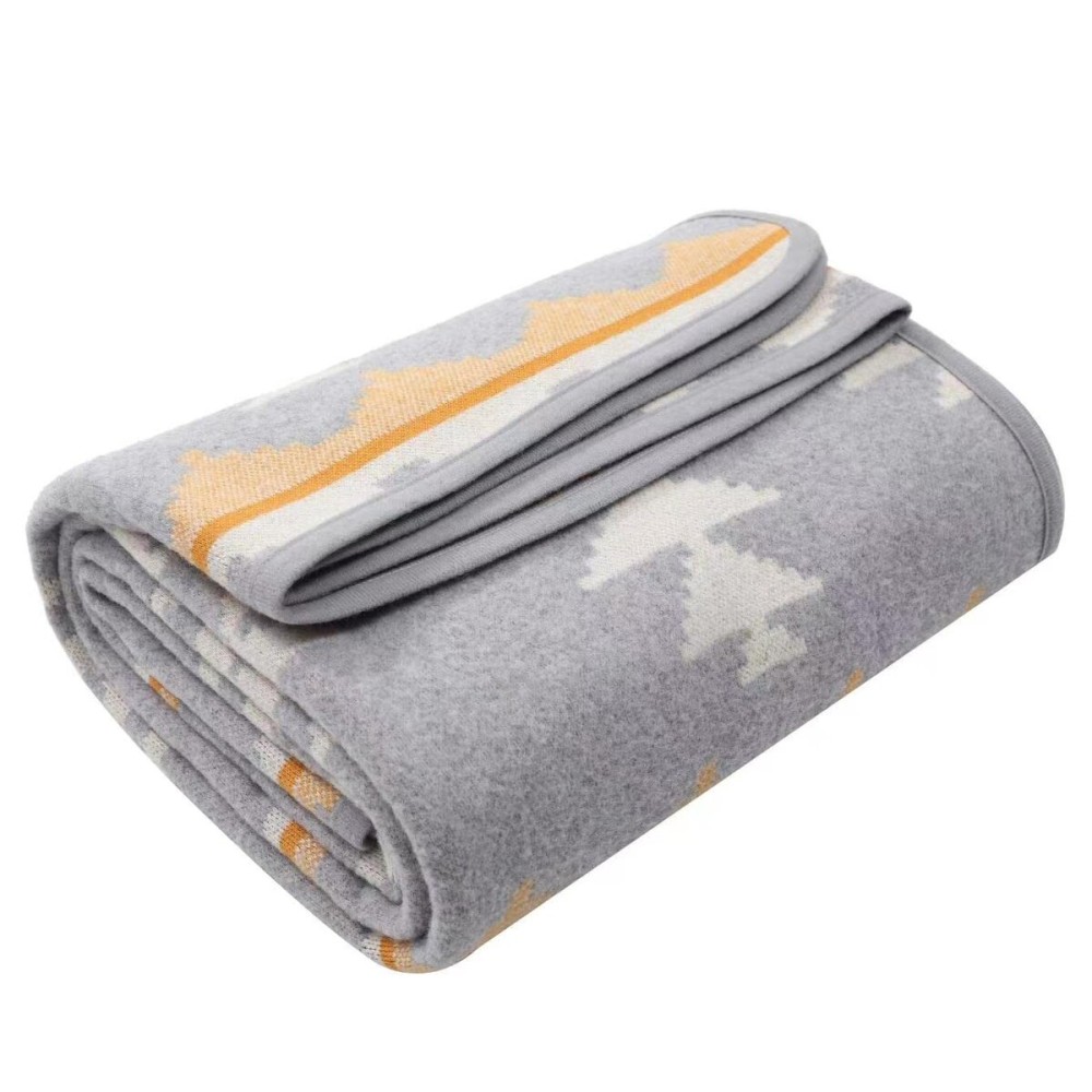 ACUSHLA Merino Wool Blanket - Warm Thick Washable Large Outdoor Camping Sleeping Throw Blanket All Weather, Morocco Grey 79x63