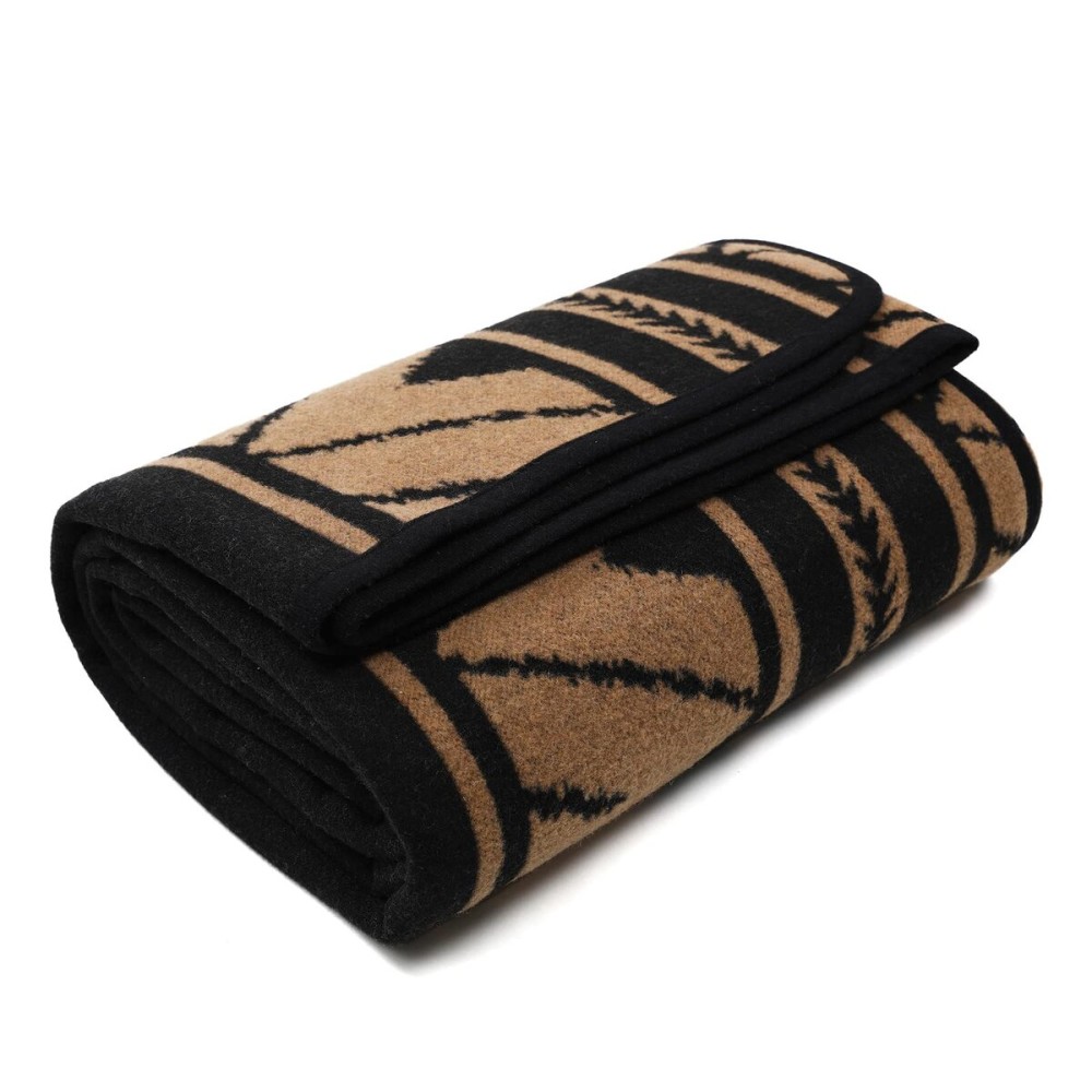 ACUSHLA Merino Wool Camp Blanket - Soft Warm Thick Washable Large Outdoor Camping Travel Throw Blanket All Weather, Sierra Khaki 79 x63