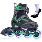 PAPAISON Adjustable Inline Skates for Kids and Adults with Full Light Up Wheels, Outdoor Roller Skates for Girls and Boys, Men and Women
