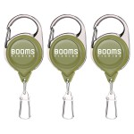 Booms Fishing RG1 Fly Fishing Zinger Retractor - Retractable Tether 3pcs Green