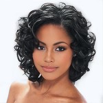 SEVENCOLORS Short Curly Wigs for Black Women Glueless Soft Short Black Hair Wigs Natural Looking Synthetic Fiber Afro Big Curly Bob Wigs