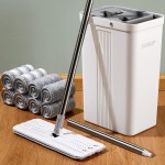 JOYMOOP Mop and Bucket Set with Wringer, Dust Mops for Floor Cleaning, Wall Cleaner with Long Handle,Wet and Dry Use - 8 Microfiber Mop Pads