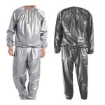 DawnBreak Sauna Sweat Suit for Women/Men Exercise Weight Loss Gym Fitness Workout Silver - L