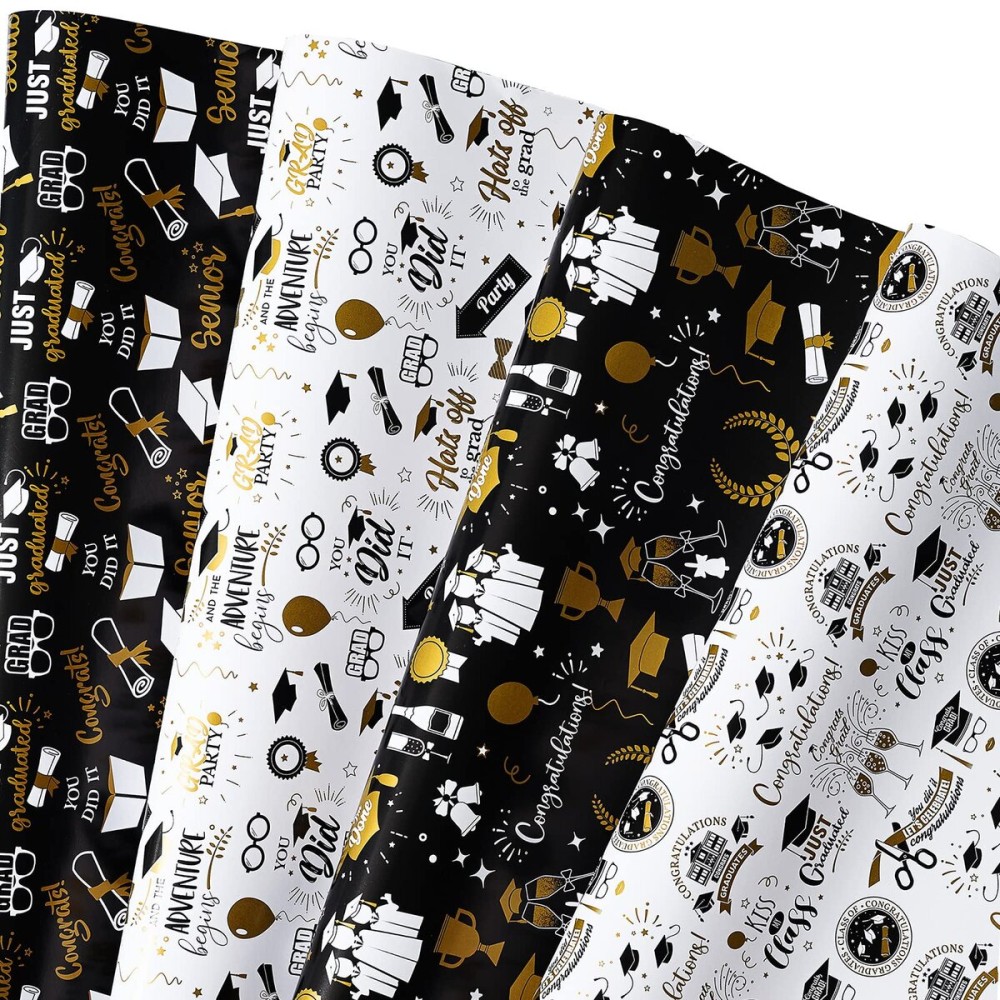 Titiweet Graduation Wrapping Paper - Graduation Gift Paper, 12 Sheets Graduate Wrapping Paper 20 x 28 Inches Per Sheet