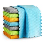 AIDEA Microfiber Glass Cleaning Cloths, 8PK, 16x16 Premium Microfiber Glass and Window Cleaner, Lint Free Quickly Clean Windows, Glasses, Windshields, Mirrors, Stainless Steel