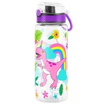 Home Tune Cute Water Bottle for School Kids Girls, BPA FREE Tritan & Leak Proof & Easy Clean & Carry Handle, 23oz/ 680ml (Rainbow Dinosaur)