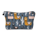 Aiphamy Cute Travel Makeup Bag Cosmetic Bag Small Pouch Gift for Women (Llama Cactus)