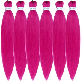 Magenta Pink Pre streched Braiding Hair Easy to Use Pre feathered Braiding Hair