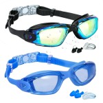EWPJDK Swim Goggles - 2 Pack Swimming Goggles Anti Fog No Leaking For Adult Women Men (Aqua & Light Blue)