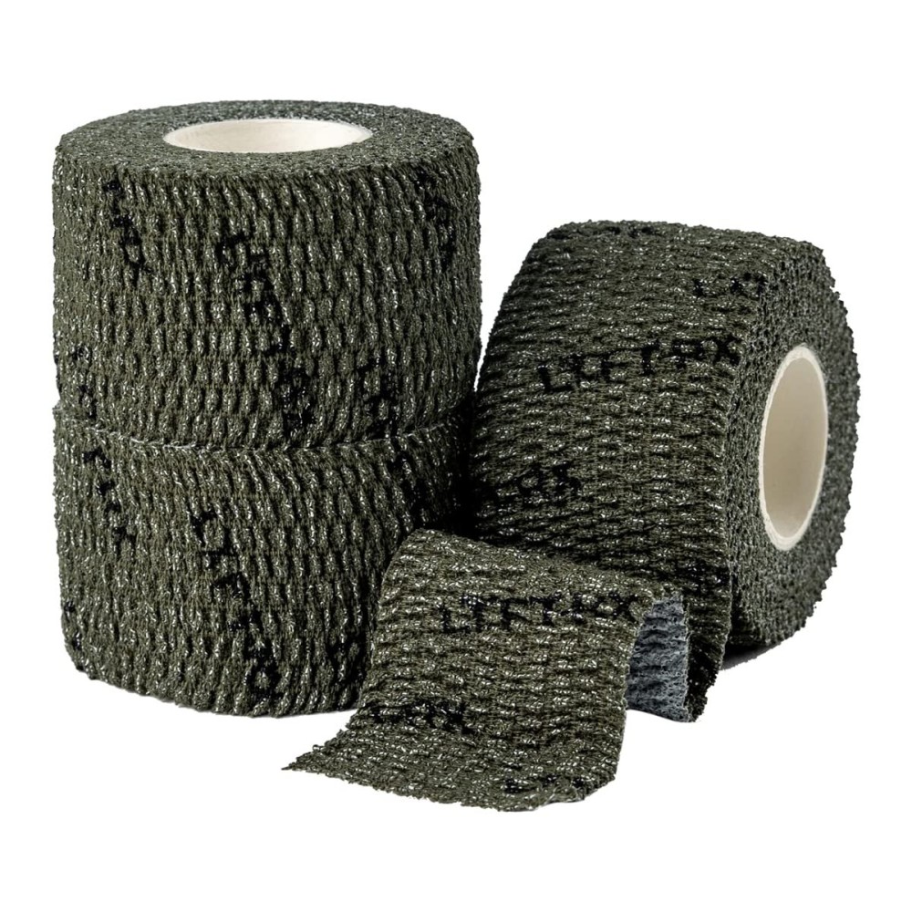 LYFT-RX Weightlifting Hook Grip Tape w/Premium Adhesive for Olympic Weight Lift, Cross Fitness, Lifting, Stretch Fit Athletic Finger Wrap, Protects Thumb Fingers, Size1.5in OD Green 3-Rolls