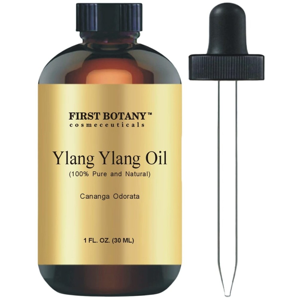 First Botany, 100% Pure Oil Ylang Ylang Oil - Premium Ylang-Ylang Essential Oil for Aromatherapy, Massage, Topical & Household Uses - 1 fl oz