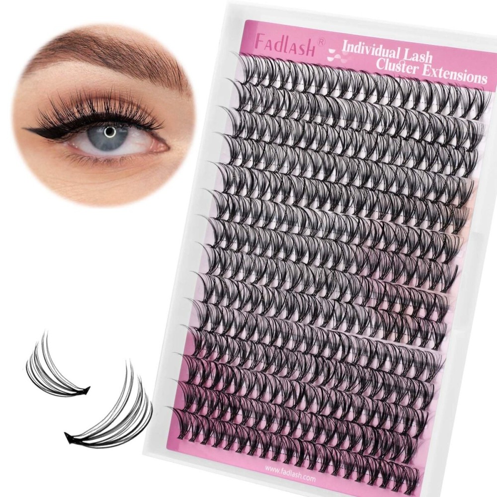 Individual Lashes Large Tray D Curl Lash Clusters 10D 20D 30D 40D Individual Lash Extensions Cluster Lashes Lash Extension Supplies Eyelash Clusters (20D-0.07D, 11mm)