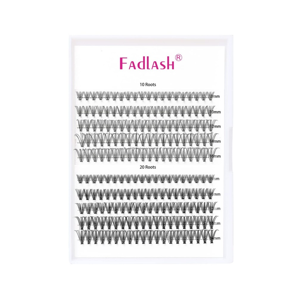 Lash Clusters Extensions Large Tray Individual Lashes 10D 20D Mix Natural Soft C Cur Black Faux Mink Volume Lash Extensions Reusable Artificial Eyelashes (10D+20D-0.07-C, 8-16mm)