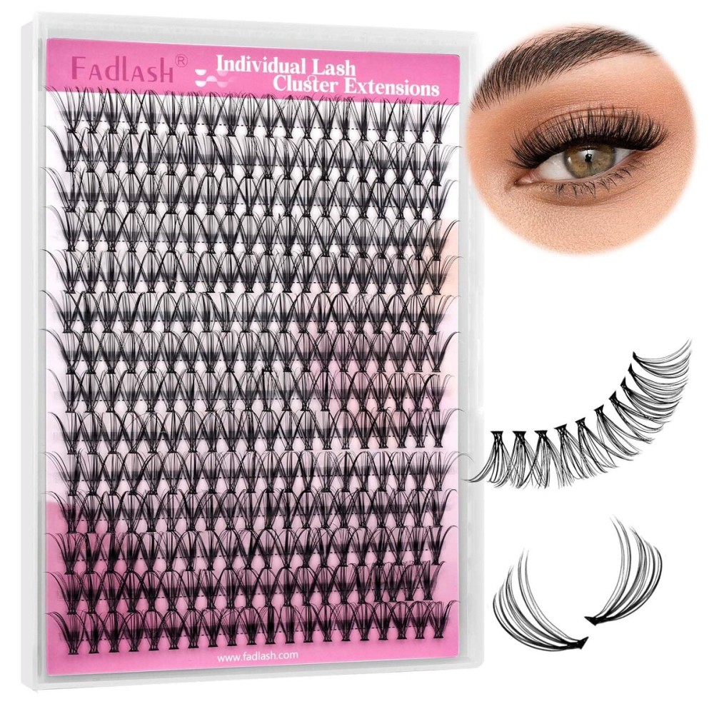 Individual Lashes Large Tray D Curl Lash Clusters 10D 20D 30D 40D Individual Lash Extensions Cluster Lashes Lash Extension Supplies Eyelash Clusters (20D-0.07D, 13mm)
