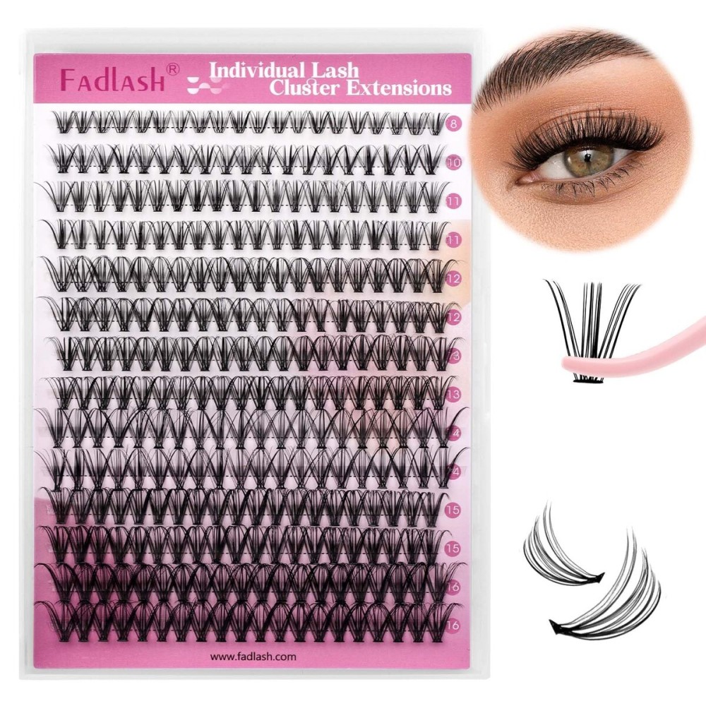 DIY Eyelash Extension Large Tray 10D 20D 30D 40D Cluster Lashes Mixed Tray Natural Long Mink Individual Lashes Reusable False Eyelashes Extension (20D-0.07-C, 8-16mm)