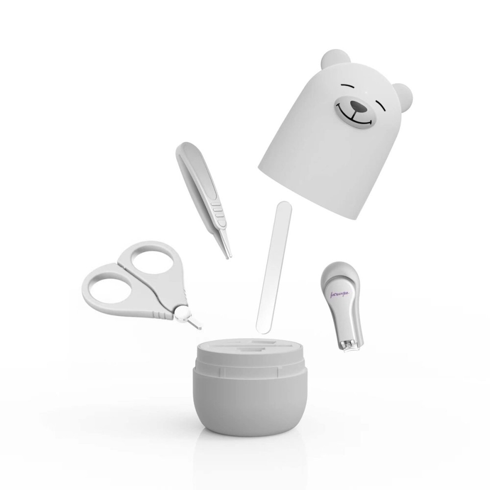 Baby Nail Clippers Set, Baby Nail Kit with Cute Case, Infant Manicure and Pedicure Health Grooming Care Can for Newborn, Kids and New Parents As Shower Gifts (Polar Bear)