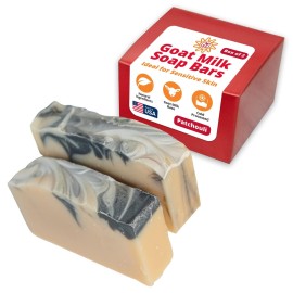 Goat Milk Stuff PATCHOULI Goat Milk Soap - Natural Soap Bar, Gifts for Men and Women, Gentle for both Face and Body, Handmade Bar Soap (Box of 2)