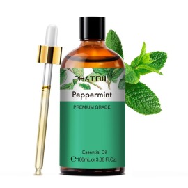 PHATOIL Peppermint Essential Oil, Huge 3.38 Fl Oz Pure and Natural, Premium Grade Essential Oil for Diffuser and Aromatherapy