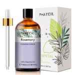 PHATOIL 3.38FL.OZ Rosemary Essential Oil, for Aromatherapy Diffusers, Humidifiers, Great for DIY Candle and Soap Making, Huge 100ML Bottle