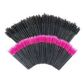 200 PCS Disposable Eyelash brush Mascara Wands Spoolies for Eye Lash Extension, Eyebrow and Makeup (Black)
