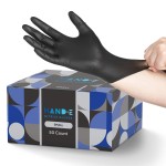 Hand-E Touch Black Nitrile Disposable Latex Free & Powder Free Gloves Small, 200 Count - BBQ, Tattoo, Hair Dye, Cooking & Mechanic Gloves