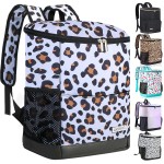 Wolka Cooler Backpack 30 Cans,Portable Backpack Coolers Insulated Leak Proof,Waterproof Soft Sided Cooler Bag for Travel,Beach,Camping,Picnic,Lunch Backpack for Women (Snow Leopard)