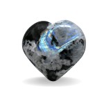 Amazing Gemstone Rainbow Moonstone Crystal Heart Palm Stone - Pocket Massage Worry Stone for Natural Body Chakra Balancing, Reiki Healing and Crystal Grid