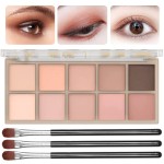 10 Colors Eyeshadow Palette,Light Beige Nude Pink Brown Naturing Eye Shadow Makeup,Blendable High Pigmented,Neutral Smokey,Long Lasting High Pigment Matte Eyeshadow for Older Women Gift Kit (Milk Tea)