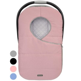 liuliuby Winter Carseat Covers Baby Girl | Infant Car Seat Cover Baby | Doona Accessories | Warm & Thick Fleece Canopy for Infant & New Born Cold Weather (Pink)
