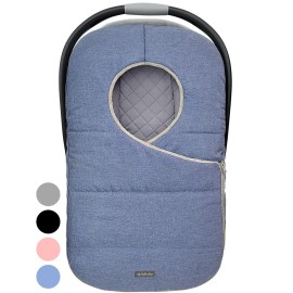 liuliuby Winter Carseat Covers Baby Boy | Infant Car Seat Cover Baby | Doona Accessories | Warm & Thick Fleece Canopy for Infant & New Born Cold Weather (Blue)