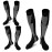 ZFiSt 3 Pair Sport Compression Socks Men Women, Compression Stocking Nurse Socks for Edema Travel(Black+black+black,XXL)