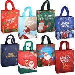 Aviski 16PCS Christmas Gift Bags, Non-Woven Treat Tote Christmas Bags with Handles for Gifts Wrapping Shopping, Xmas Party Supplies, 12.89.86.7