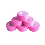 Transun Moo 6 Pack 1 x 5 Yards Self Adhesive Bandage Wrap Breathable Cohesive Vet Wrap for Pets, Elastic Self-Adherent Tape for Sports, Wrist, Ankle (Pink)