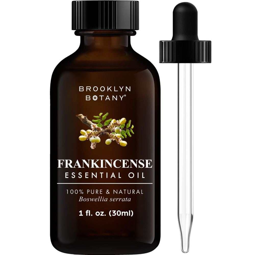 Brooklyn Botany Frankincense Essential Oil - 100% Pure and Natural - Premium Grade Oil with Dropper - for Aromatherapy and Diffuser - 1 Fl Oz