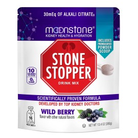 Stone Stopper Drink Mix, Wild Berry, Kidney Stone Prevention, Calcium Oxalate Protector, Alkali Citrate Support, Developed by Urologists to Improve Hydration and Support Kidney Health, 30 Day Supply