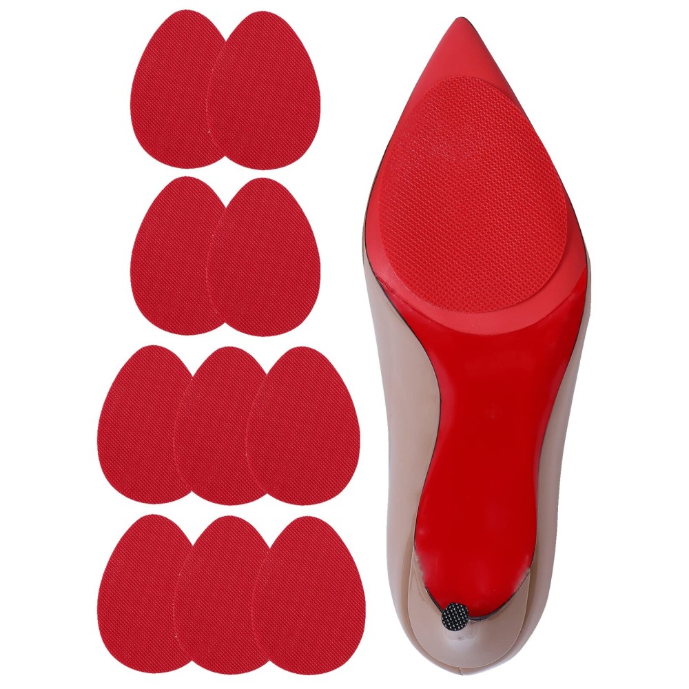 CZBYXA12 Red Bottom Shoe Sole Protector Compatible with Christian Louboutin Heels | Non-Slip Sole Pads for Shoes | Anti-Slip Grips for Shoe Bottom Repair, Protection & Traction(Red,3.5x2.5 TF 10Pcs)