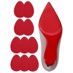 CZBYXA12 Red Bottom Shoe Sole Protector Compatible with Christian Louboutin Heels | Non-Slip Sole Pads for Shoes | Anti-Slip Grips for Shoe Bottom Repair, Protection & Traction(Red,3.5x2.5 TF 10Pcs)