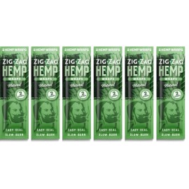 ZIG-ZAG Hemp Wraps 6-Pack - Natural (2 Wraps Per Pack) 100% Natural, Slow-Burning Hemp Wraps