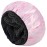 Aquior Shower Cap,Extra Large Triple Layer Bathing Cap with Dry Hair Function for Women Microfiber Terry Cloth Silky Satin 100% Waterproof Reusable Long Hair Bath Caps (Pink Cloud)