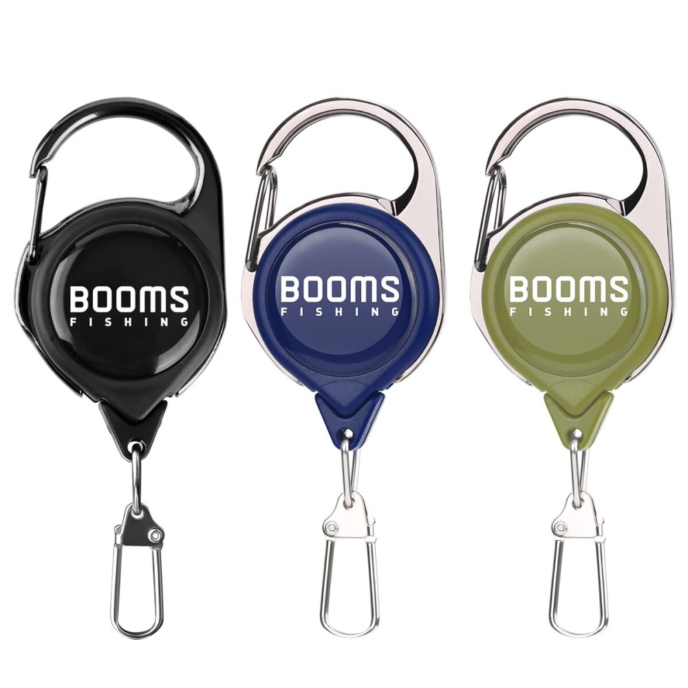Booms Fishing RG1 Fly Fishing Zinger Retractor - Retractable Tether 3pcs Assorted Colors