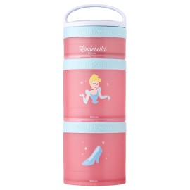 Whiskware Disney Princess Cinderella, Stackable Snack Containers for Kids, 3 Stackable Snack Cups for School or Travel, Backpack and Cupholder Friendly, Glass Slipper