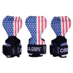 Cobra Grips PRO Weight Lifting Gloves Heavy Duty Straps Alternative Power Lifting Hooks For Deadlifts Adjustable Neoprene Padded Wrist Support Bodybuilding (FIT USA FLAG Leather)