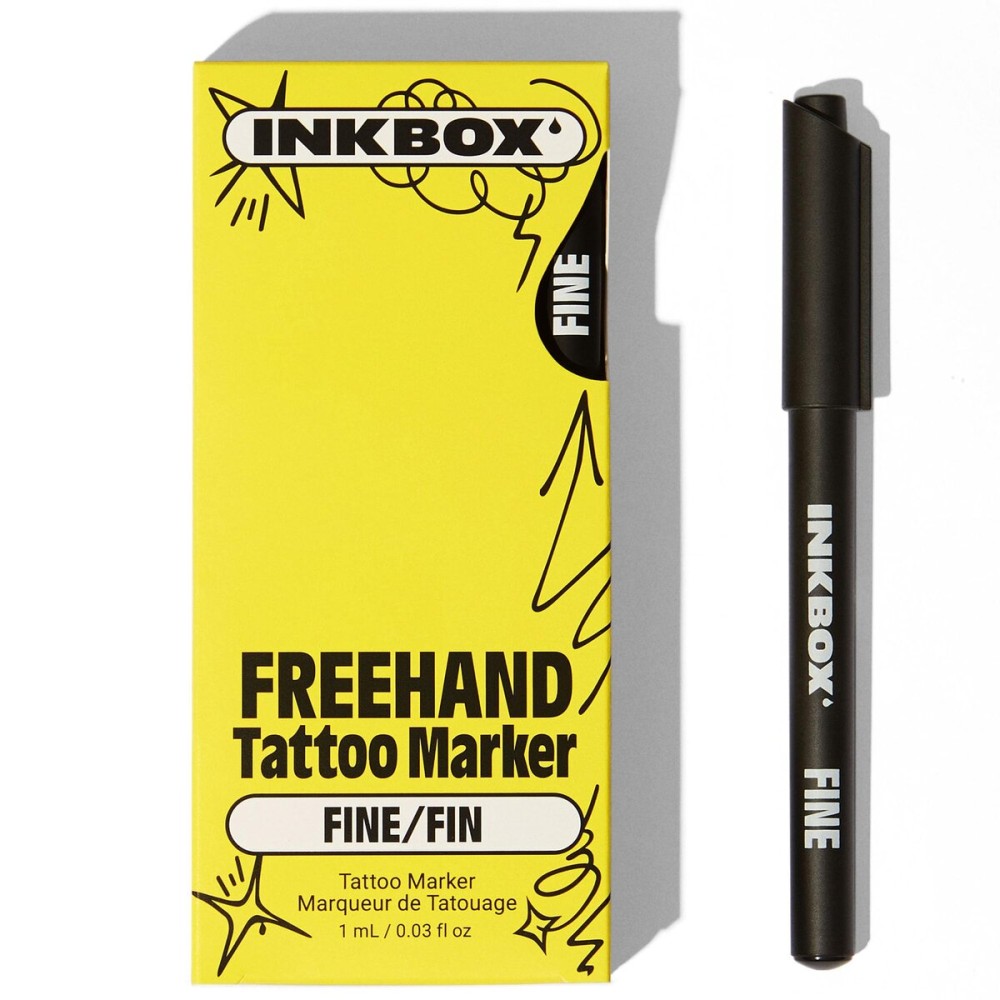 Inkbox Freehand Tattoo Marker - Fine Tip, Lasts up to 10 days, For All Skin Tones, Water-Resistant, Cruelty-Free & Vegan | Long-Lasting Temporary Tattoo Pen, All Artists Skill Levels -1 Count