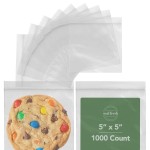 Seal Fresh 5 x 5 Inch Resealable Plastic Bags 1000 Pack - Clear Reclosable Snack Bags with Zipper Seal Top for Treats, Crafts, Small Parts, Storage