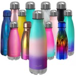 CHILLOUT LIFE Stainless Steel Water Bottle: 17 oz Double Wall Insulated Cola Bottle Shape for Cold and Warm Drinks, BPA Free Metal Sports Bottle