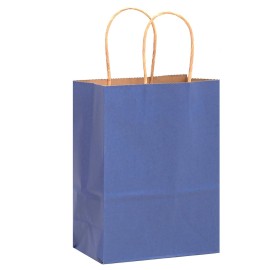 qiqee 32-Packs Deep Blue Paper Gift Bags with Handles Bulk 8.2663.15 Small Size Gift Bags Multiple UsesSmall Size