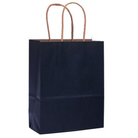 qiqee 32-Packs Navy Blue Paper Gift Bags with Handles Bulk 8.2663.15 Small Size Gift Bags Multiple UsesSmall Size