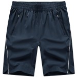 TBMPOY Men\'s Hiking Shorts Quick Dry Athletic Gym Workout Short with Zipper Pockets Navy S