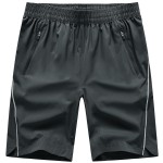 TBMPOY Men\'s Hiking Shorts Quick Dry Athletic Gym Workout Short with Zipper Pockets Dark Grey XXL